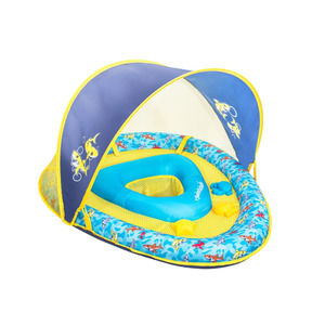 Swim-School Adjustable Seat Shark Baby-Boat With 3 Scoop Toys Adjustable Canapy